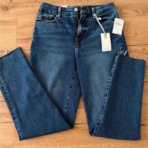 Good American Dark Blue Straight Leg Jeans